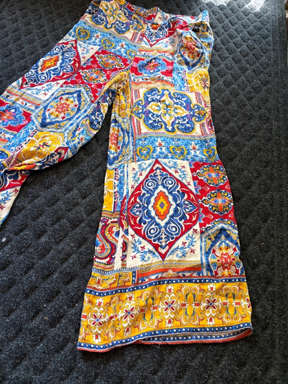 Haute Hippie Lightweight Tile Printed Wide-Leg Pants With Pockets Size Small - Picture 6 of 8